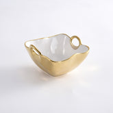 Golden Handles Square Snack Bowl